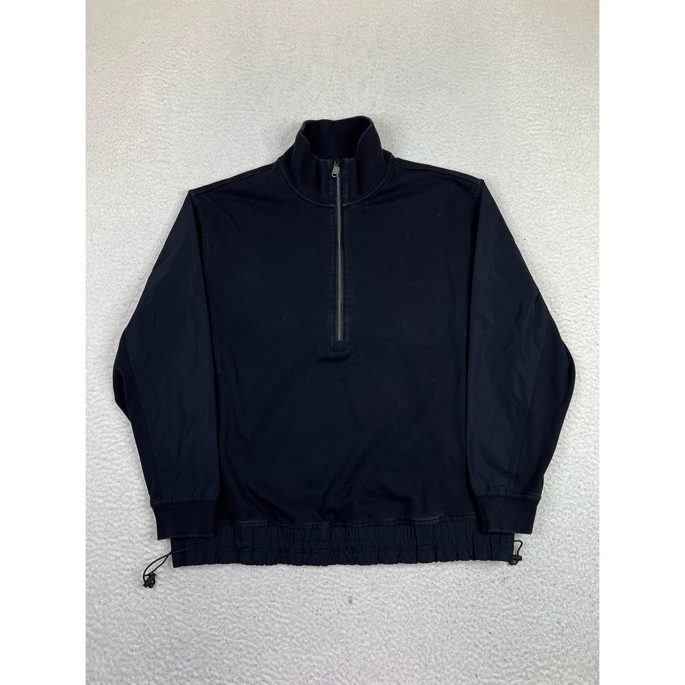 Athleta Jacket‎ Womens Medium Black Triumph 1/2 Zip Fleece Lined Pullover
